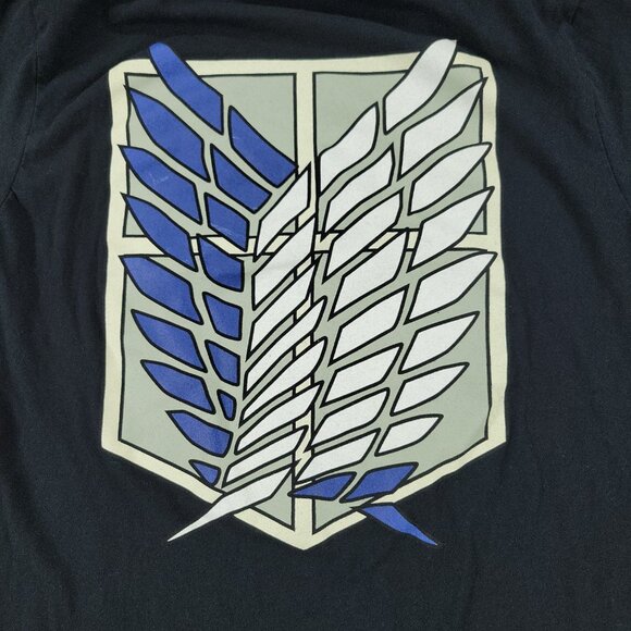 Attack On Titan Shirt Men Medium Black Anime Graphic Tee Crew Neck Short Sleeve - Picture 8 of 13